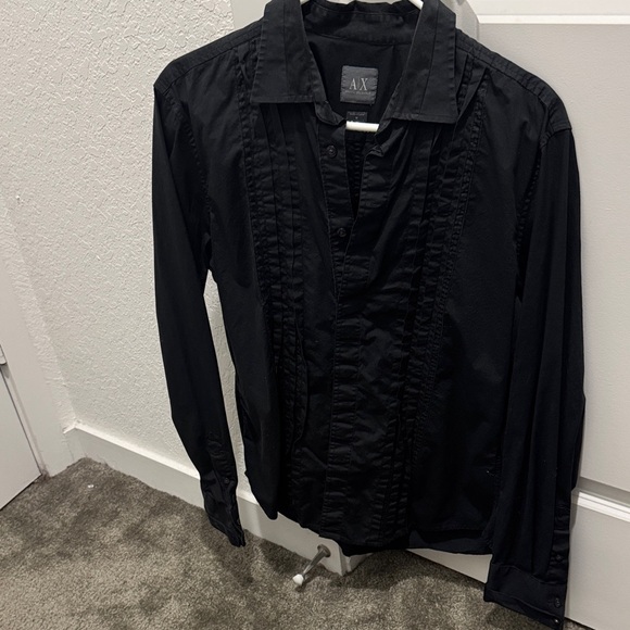 Armani Exchange Charcoal Button-Up Shirt - Picture 1 of 3